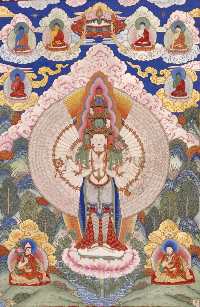 图片[1]-Embroidered Eleven Face Avalokitesvara Thangka-China Archive